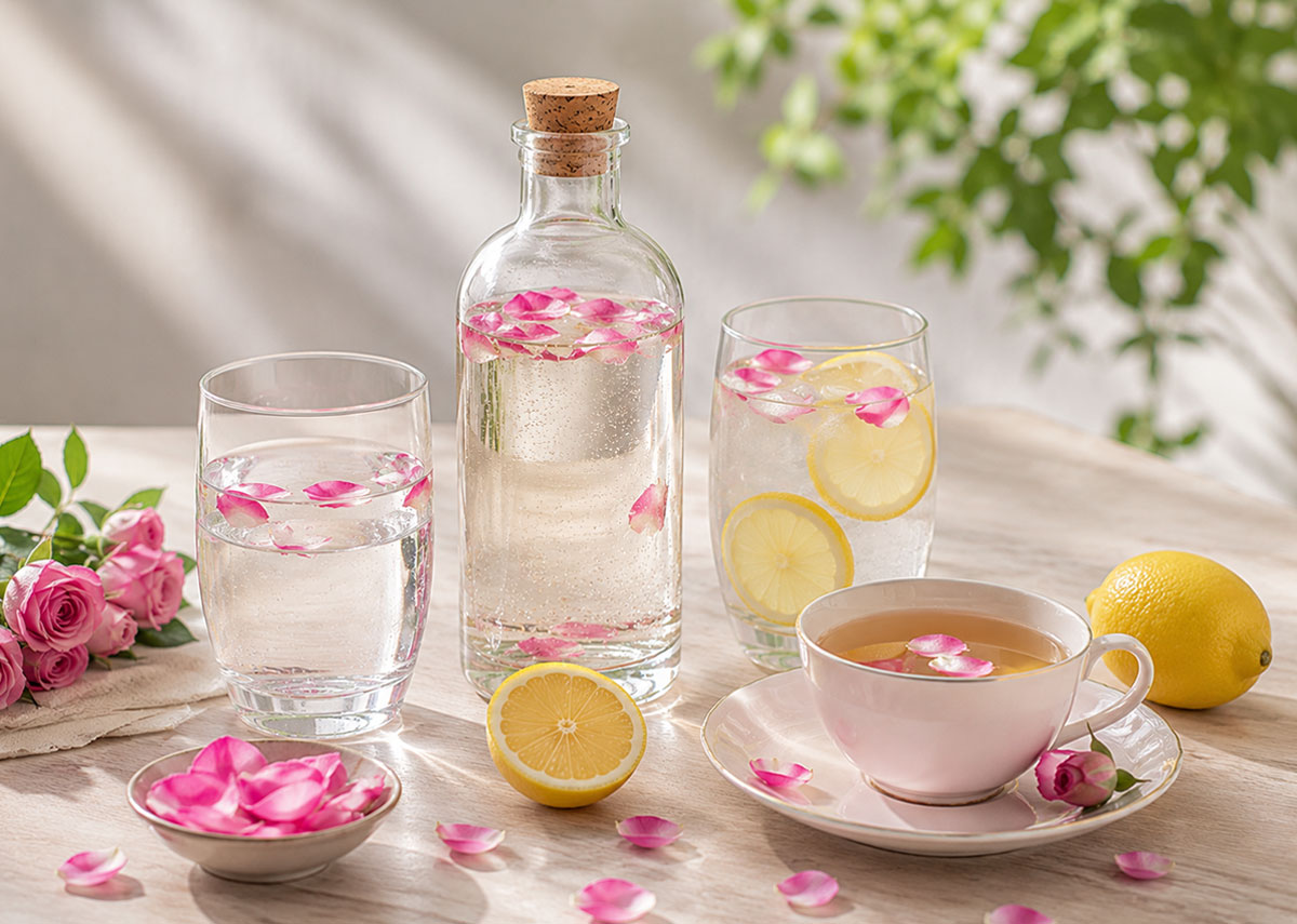 روش مصرف گلاب در نوشیدنیهای کمکالری و رژیم غذایی