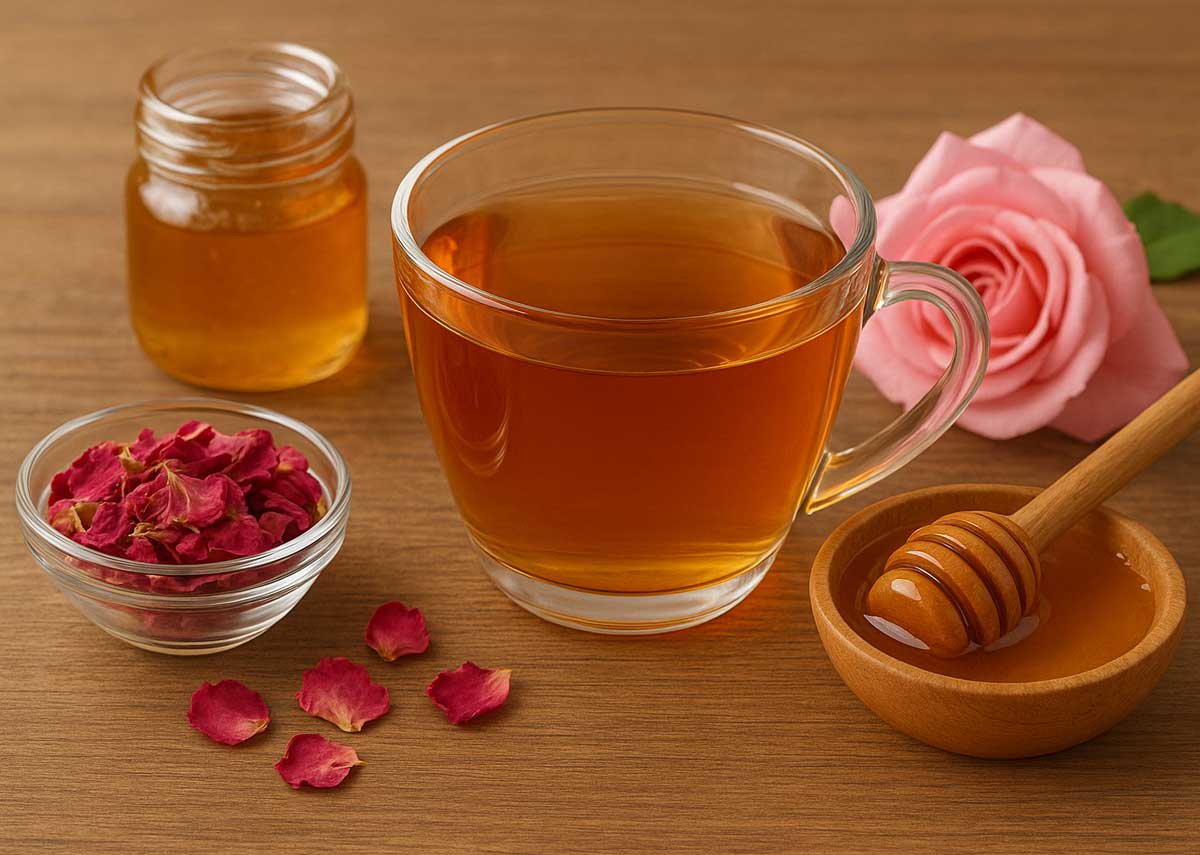 دمنوش گلاب و عسل برای چربی سوزی و لاغری